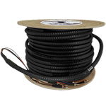 10 Strand Indoor/Outdoor Plenum Rated Interlocking Armored Multimode 10-GIG OM3 50/125 Custom Pre-Terminated Fiber Optic Cable Assembly - Made in the USA by QuickTreX®