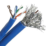 Cat 5E / RG6 Quad Combo Riser Rated Cable (CMR) - BLUE - 500ft 