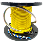 6 Strand Indoor Plenum Rated Singlemode Custom Pre-Terminated Fiber Optic Cable Assembly with Corning® Glass - Made in the USA by QuickTreX®