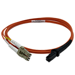LC to MTRJ Plenum Rated Multimode OM1 62.5/125 Premium Custom Duplex Fiber Optic Patch Cable with Corning® Glass - Made in the USA by QuickTreX®