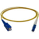 LC to SC Plenum Rated Singemode 9/125 Premium Custom Simplex Fiber Optic Patch Cable with Corning® Glass - Made in the USA by QuickTreX®