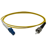 LC to ST Plenum Rated Singlemode 9/125 Premium Custom Simplex Fiber Optic Patch Cable with Corning® Glass - Made in the USA by QuickTreX®