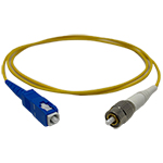 SC to FC Plenum Rated Singemode 9/125 Premium Custom Simplex Fiber Optic Patch Cable with Corning® Glass - Made in the USA by QuickTreX®