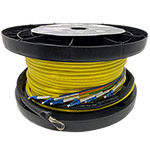 10 Strand Indoor Plenum Rated Ultra Thin Micro Armored Singlemode Custom Pre-Terminated Fiber Optic Cable Assembly with Corning® Glass - Made in the USA by QuickTreX®