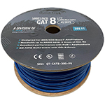 Cat 8 Shielded (S/FTP) 40G Solid Conductor 23AWG 2000MHZ S/FTP PVC Ethernet Cable 300 Ft Blue by QuickTreX®