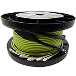 2 Strand Indoor Plenum Rated Ultra Thin Micro Armored Multimode 10/40/100/400 GIG OM5 50/125 Custom Pre-Terminated Fiber Optic Cable Assembly with Corning® Glass - Made in the USA by QuickTreX®