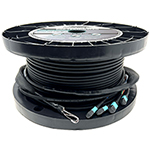 24 Fiber MTP (2 x 12) Outdoor (OSP) Direct Burial Rated Ultra Thin Micro Armored Multimode 10-GIG OM3 50/125 Custom Fiber Optic MTP Trunk Cable Assembly - Made in USA by QuickTreX® with Genuine US Conec® Connectors and Corning® Glass
