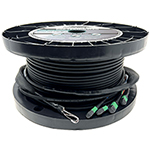 12 Fiber MTP (1 x 12) Indoor/Outdoor Plenum Rated Ultra Thin Micro Armored Singlemode Custom Fiber Optic MTP APC Trunk Cable Assembly - Made in USA by QuickTreX® with Genuine US Conec® Connectors and Corning® Glass