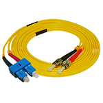 Stock 1 meter ST UPC to SC UPC Singlemode Duplex Fiber Optic Patch Cable