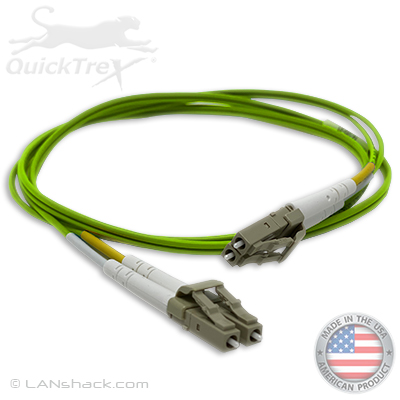 LC to LC Plenum Rated Multimode 10/40/100/400 GIG OM5 50/125 Premium Custom Duplex Fiber Optic Patch Cable with Corning® Glass - Made in the USA by QuickTreX®