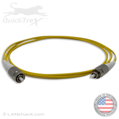 FC to FC Plenum Rated Singemode 9/125 Premium Custom Simplex Fiber Optic Patch Cable with Corning® Glass - Made in the USA by QuickTreX®