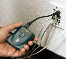 CableTracker being used in wall outlet