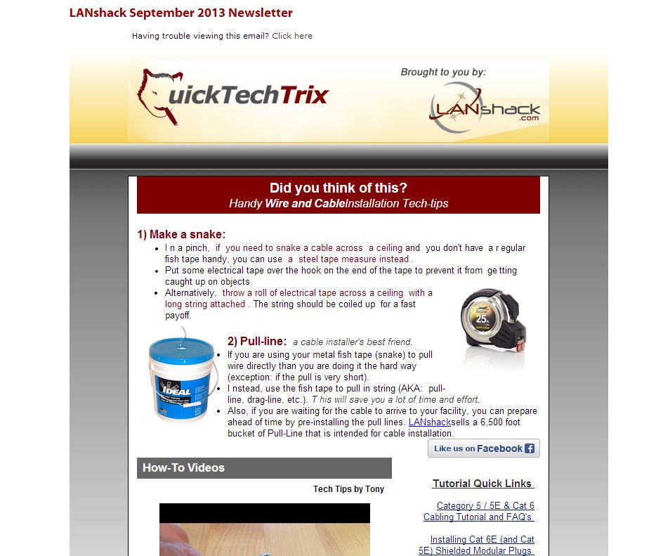 LANshack September 2013 Newsletter