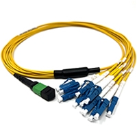 Stock Indoor MTP/MPO Fiber Optic Fanout Cable Assemblies