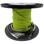 6 Strand Indoor/Outdoor Plenum Rated Multimode 10/40/100/400 GIG OM5 50/125 Custom Pre-Terminated Fiber Optic Cable Assembly - Made in the USA by QuickTreX®