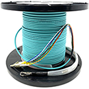 12 Strand Indoor Plenum Rated Multimode 10-GIG OM3 50/125 Custom Pre-Terminated Fiber Optic Cable Assembly with Corning® Glass - Made in the USA by QuickTreX®