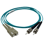 SC to ST Plenum Rated Multimode 10/40/100 GIG OM4 50/125 Premium Custom Duplex Fiber Optic Patch Cable with Corning® Glass - Made in the USA by QuickTreX®