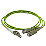 LC to SC Plenum Rated Multimode 10/40/100/400 GIG OM5 50/125 Premium Custom Duplex Fiber Optic Patch Cable with Corning® Glass - Made in the USA by QuickTreX®