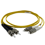 FC to ST Plenum Rated Singemode 9/125 Premium Custom Duplex Fiber Optic Patch Cable with Corning® Glass - Made in the USA by QuickTreX®