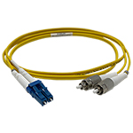 LC to FC Plenum Rated Singemode 9/125 Premium Custom Duplex Fiber Optic Patch Cable with Corning® Glass - Made in the USA by QuickTreX®