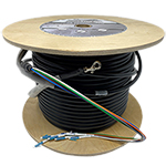 4 Strand Outdoor (OSP) Gel Filled Singlemode Custom Pre-Terminated Fiber Optic Cable Assembly - Made in the USA by QuickTreX®