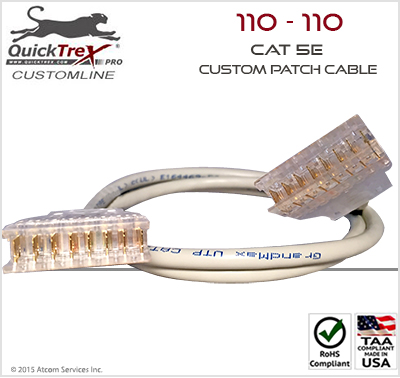 170 Ft "110" to "110" Cat 5E Custom Patch Cable 