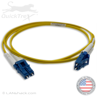 LC to LC Plenum Rated Singlemode 9/125 Premium Custom Duplex Fiber Optic Patch Cable with Corning® Glass - Made in the USA by QuickTreX®