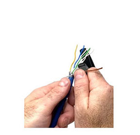Align and straighten each conductor using a straight edge TIP: The handle of wire scissors works great.