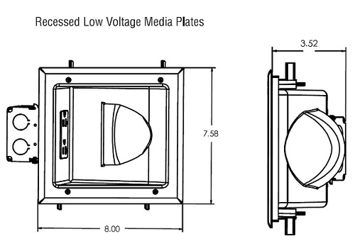 recessed low voltage media plates