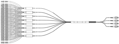 4 x 24 MTP Connectors to 96 Simplex Connectors