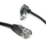 3 Meter (9.84 Ft) Cat 6A 90 Degree to Standard 180 Degree Stock Ethernet Patch Cable