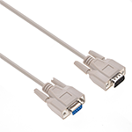 10Ft DB9 Male to Female Serial Cable Fully Shielded With Molded Connectors