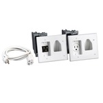 Recessed Pro-Power Kit with Straight Blade Inlet With 6Ft Cord White