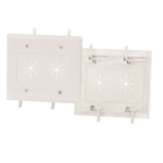 2-Gang Feed-Through Wall Plate with Flexible Opening
