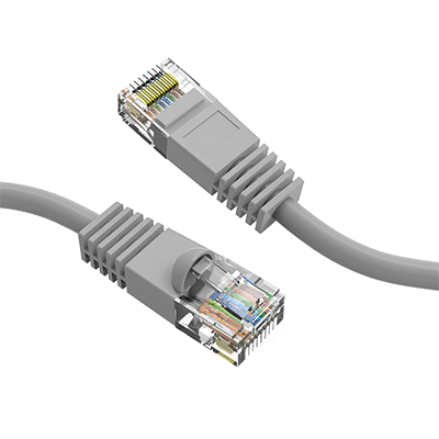 InstallerParts Cat5e Ethernet Cable 125 ft Gray - UTP Booted - Professional Series - 1 Gigabit/Sec Network/Internet Cable 350MHz