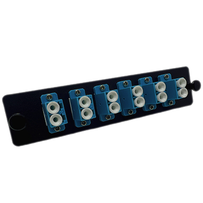 12 Fiber LC UPC Singlemode 9/125 LGX Fiber Optic Adapter Panel