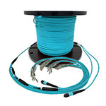 Custom Indoor 12 Fiber MTP® OM4 - 50/125 Fanout Assembly (1 x 12 MTP to 12 Simplex Connectors) - Plenum Rated - made in USA by QuickTreX® with Genuine US Conec® Connectors and Corning® Glass