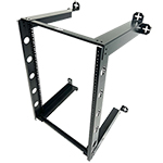 QuickTreX Open Frame Wall Mount 16U Network Rack - 19 Inch Wide and 18 Inch Depth - 10-32 Tapped and M6 Cage Nut Rails