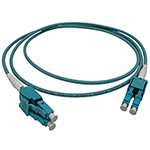 Stock 3 meter LC UPC to LC Uniboot Armored Multimode 10/40/100 GIG OM4 50/125 Duplex Plenum Rated OFCP Fiber Optic Patch Cable by QuickTreX®