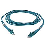 Stock 7 meter LC to LC Armored Multimode 10/40/100 GIG OM4 50/125 Duplex Plenum Rated OFCP Fiber Optic Patch Cable by QuickTreX®