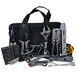 Deluxe Ethernet Cable Installation and IT Technician Toolkit with Tool Bag for Installing and Testing Cat 5, Cat 6, Cat 6A, Cat 7, Cat 8 Modular Plugs, Keystone Jacks, Wallplates, and Patch Panels by QuickTreX