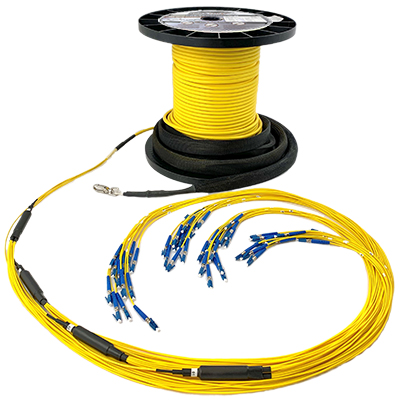 96 Strand Indoor/Outdoor Singlemode Pre-Terminated Fiber Optic Micro-Distribution Cable Assembly