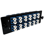 24 Fiber LC UPC Singlemode 9/125 Ultra High Density (UHD) Fiber Optic Adapter Panel by QuickTreX®