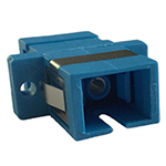 SC UPC Simplex Singlemode Fiber Optic Coupler with Flange - Blue