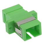 SC APC Simplex Singlemode Fiber Optic Coupler with Flange - Green