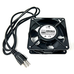 High Quality Universal Network / Server Cabinet Cooling Fan with Cast Aluminum Body and 4.5 Foot Power Cord - AC 110V , UL and CE Certified, Impedance Protected - 4.75 x 4.75 x 1.5 Inches, 10-32 Tapped Mounting Holes