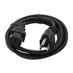 6 Ft Black Power Cord with NEMA 5-15P to IEC C-13 Connectors and 18/3 AWG Conductors (AC125V / 10A / 1250W) - RoHS Compliant and UL/CSA Approved