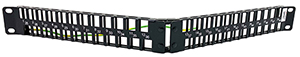 QuickTreX&reg; 48 Port High Density Angled 1U Shielded Blank Keystone Patch Panel