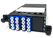 MPO 12 Fiber (1 X 12 MPO Male) to 12 LC (6 Duplex Adapters)  Singlemode Super High Density (SHD) Cassette by QuickTreX®