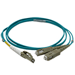 LC to SC Plenum Rated Multimode 10/40/100 GIG OM4 50/125 Premium Custom Duplex Fiber Optic Patch Cable with Corning® Glass - Made USA by QuickTreX®